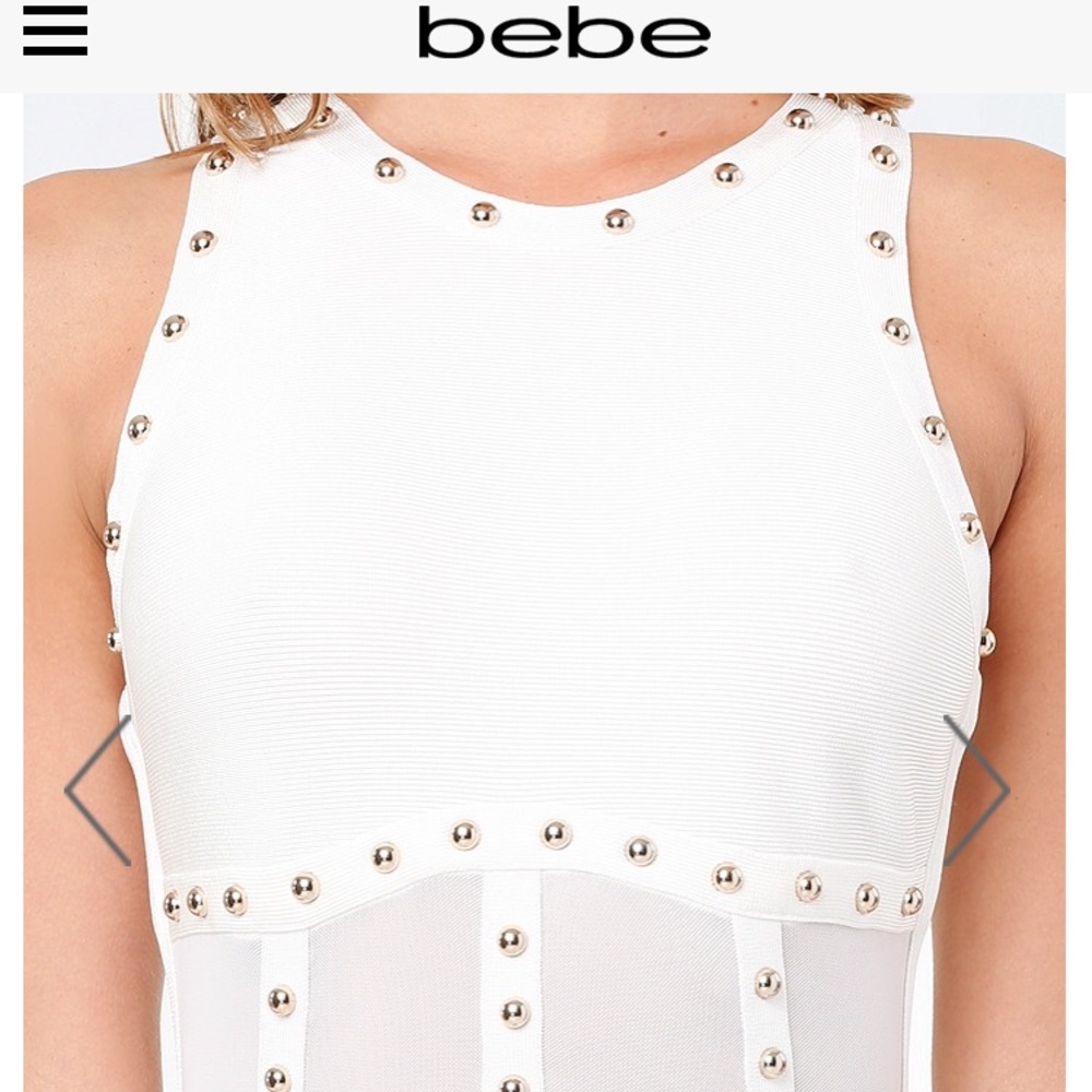 NWT BEBE GWEN STUDDED CORSET DRESS - XS - Picture 2 of 5